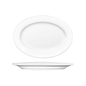 129-BL41 13 1/2" x 9 3/4" Oval Bristol™ Platter - Porcelain, Bright White