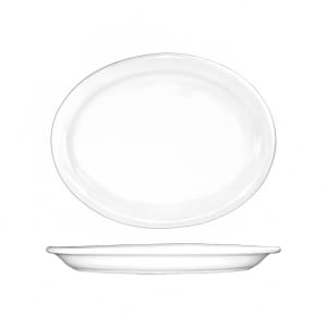 129-BR14 13 1/4" x 10" Oval Brighton™ Platter - Porcelain, European White