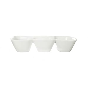 129-BL333 10 1/2 oz Rectangular Bristol™ Compartment Bowl - Porcelain, Bright White