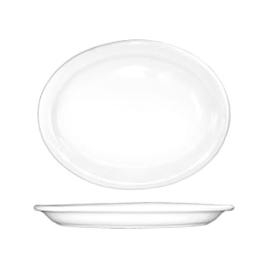 129-BR51 15 1/2" x 11 3/4" Oval Brighton™ Platter - Porcelain, European White