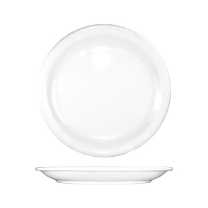129-BR8 9" Round Brighton™ Plate - Porcelain, European White