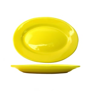 129-CA12Y 10 3/8" x 7 1/4" Oval Cancun™ Platter - Ceramic, Yellow