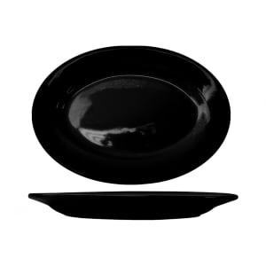 129-CA12B 10 3/8" x 7 1/4" Oval Cancun™ Platter - Ceramic, Black
