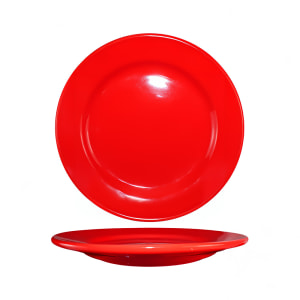 129-CA8CR 9" Round Cancun™ Plate - Ceramic, Crimson Red