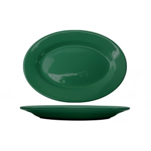 129-CA12G 10 3/8" x 7 1/4" Oval Cancun™ Platter - Ceramic, Green
