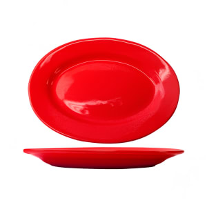 129-CA12CR 10 3/8" x 7 1/4" Oval Cancun™ Platter - Ceramic, Crimson Red