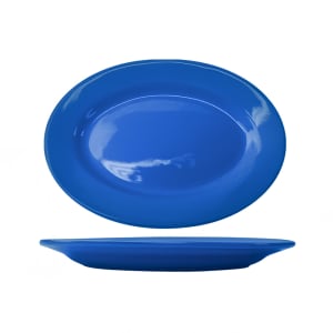 129-CA14LB 12 1/2" x 9" Oval Cancun™ Platter - Ceramic, Light Blue