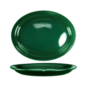 129-CAN12G 9 3/4" x 7 1/2" Oval Cancun™ Platter - Ceramic, Green