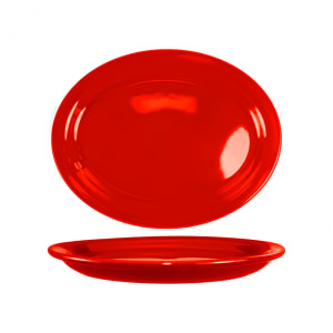 129-CAN13CR 11 1/2" x 9 1/4" Oval Cancun™ Platter - Ceramic, Crimson Red