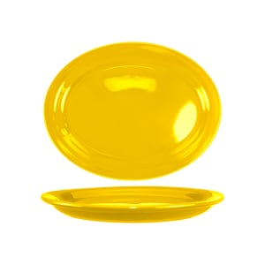 129-CAN13Y 11 1/2" x 9 1/4" Oval Cancun™ Platter - Ceramic, Yellow