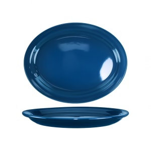 129-CAN13LB 11 3/4" x 9 1/4" Oval Cancun™ Platter - Ceramic, Light Blue