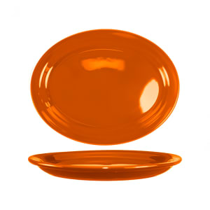 129-CAN13O 11 1/2" x 9 1/4" Oval Cancun™ Platter - Ceramic, Orange