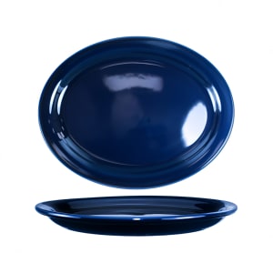 129-CAN13CB 11 1/2" x 9 1/4" Oval Cancun™ Platter - Ceramic, Cobalt Blue