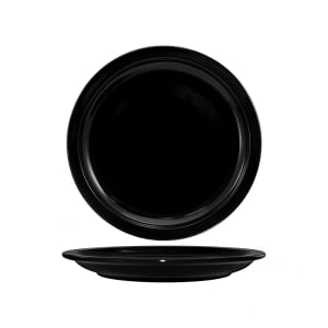 129-CAN16B 10 1/2" Round Cancun™ Plate - Ceramic, Black