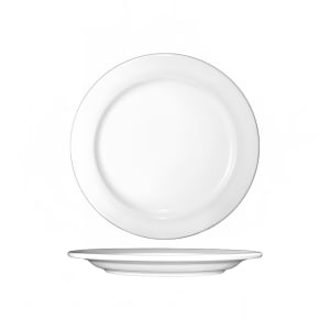 129-DO8 9" Round Dover™ Plate - Porcelain, European White