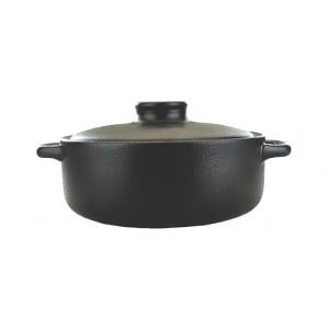 129-CAS40B 8 oz Round Casserole Dish - Ceramic, Black