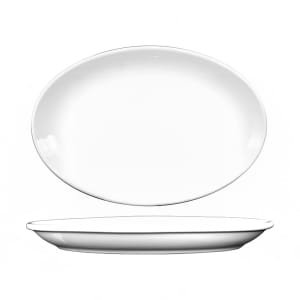 129-DO12 10 1/4" x 8" Oval Torino™ Platter - Porcelain, European White