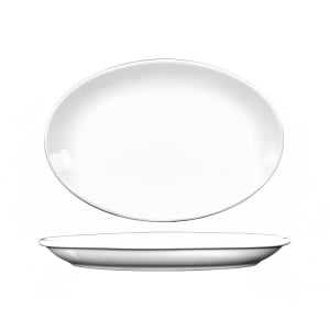 129-DO13 11 3/4" x 8" Oval Torino™ Platter - Porcelain, European White