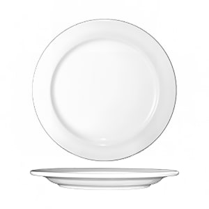 129-DO16 10 1/2" Round Dover™ Plate - Porcelain, European White