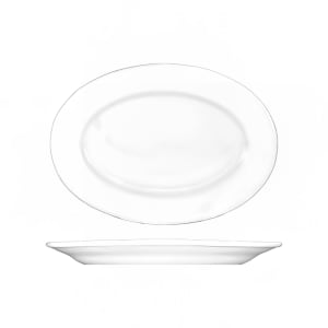 129-DO82 10 3/8" x 7 1/4" Oval Dover™ Platter - Porcelain, European White