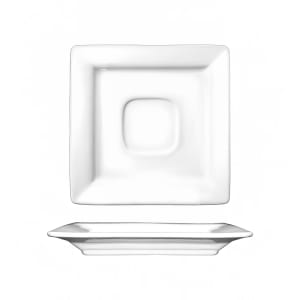 129-EL2 5 7/8" Square Elite™ Saucer - Porcelain, Bright White