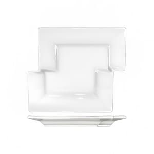 129-EL75 Puzzle Shaped Free Form Elite™ Plate - 8 1/8" x 7 1/8", Porcelain, Bright White
