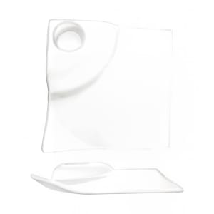 129-EL800 8" Square Elite™ Party Plate - Porcelain, Bright White