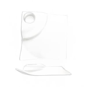 129-EL1000 10" Square Elite™ Party Plate - Porcelain, Bright White