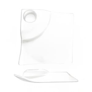 129-EL1200 12" Square Elite™ Party Plate - Porcelain, Bright White