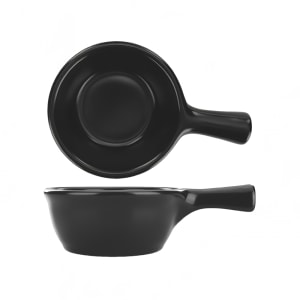 129-OSC55B 8 1/2 oz Round Soup Crock - Ceramic, Black
