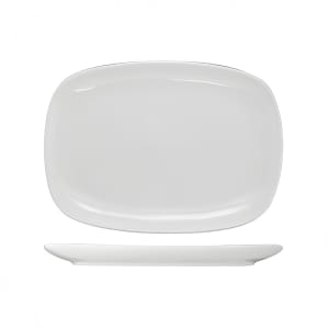 129-QP14 14" x 9 1/2" Rectangular Quad™ Platter - Porcelain, European White