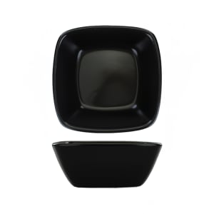129-QP30MB 2 oz Square Quad™ Sauce Dish - Porcelain, Matte Black