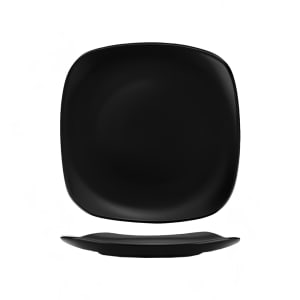 129-QP6MB 6" Square Quad™ Plate - Porcelain, Matte Black