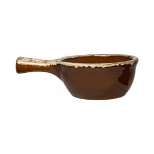 129-OSC55H 8 1/2 oz Round Soup Crock - Ceramic, Caramel