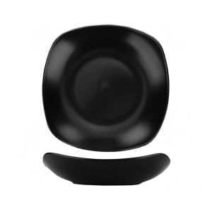 129-QP18MB 16 oz Square Quad™ Soup Bowl/Plate - Porcelain, Matte Black