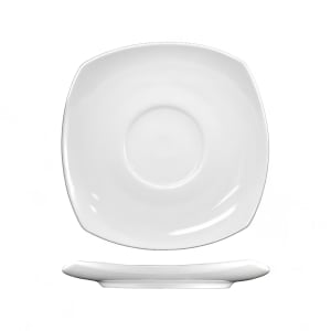 129-QP2 5 3/4" Square Quad™ Saucer - Porcelain, European White