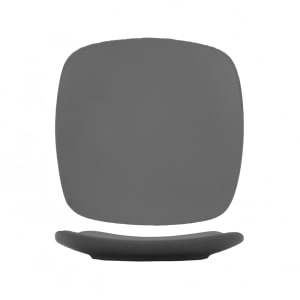 129-QP9MG 9 3/4" Square Quad™ Plate - Porcelain, Matte Gray