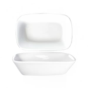 129-QP64 10 oz Rectangular Quad™ Dish - Porcelain, European White