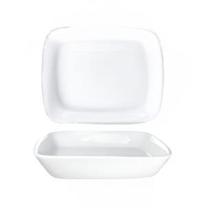 129-QP86 8" x 6 1/2" Rectangular Quad™ Platter - Porcelain, European White