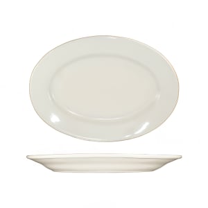 129-RO34 9 1/4" x 6 3/8" Oval Roma™ Platter - Ceramic, American White