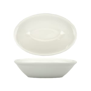 129-RO17 4 oz Oval Roma™ Sauce Dish - Ceramic, American White