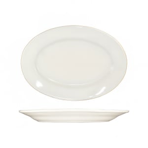 129-RO14 12 1/2" x 9" Oval Roma™ Platter - Ceramic, American White