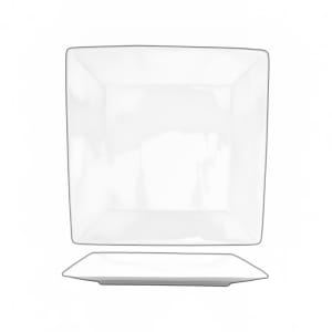 129-SP10 10" Square Slope™ Plate - Porcelain, Bright White