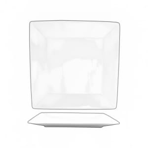 129-SP10 10" Square Slope™ Plate - Porcelain, Bright White
