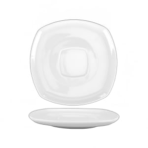 129-SP2 6 1/4" Square Slope™ Saucer - Porcelain, Bright White