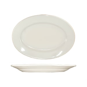 129-RO48 13 1/2" x 9 1/2" Oval Roma™ Platter - Ceramic, American White