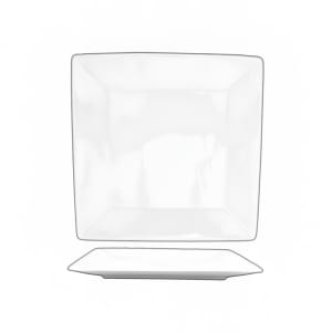 129-SP9 9" Square Slope™ Plate - Porcelain, Bright White