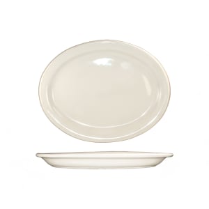 129-VA1312PC 11 1/2" x 9 1/4" Oval Valencia™ Platter - Ceramic, American White