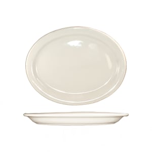 129-VA12 9 3/4" x 7" Oval Valencia™ Platter - Ceramic, American White