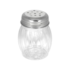 129-SPIE 6 oz Plastic Cheese Shaker w/ Perforated Top, Holloware, Clear